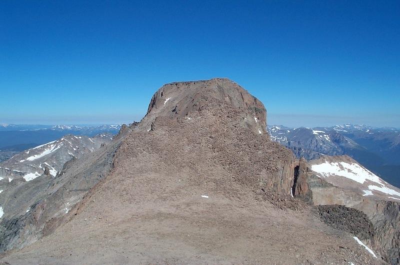 The loft with Long's in the background from the summit of Meeker.