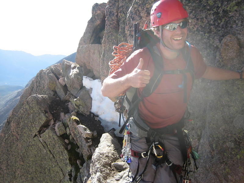 Here's Michael attempting to look happy in spite of the terrifying drop-off 1 foot to his right.