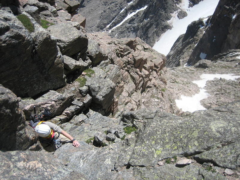 Getting close to the top.  I think this was taken right before the last technical move right above the top of the Diamond.