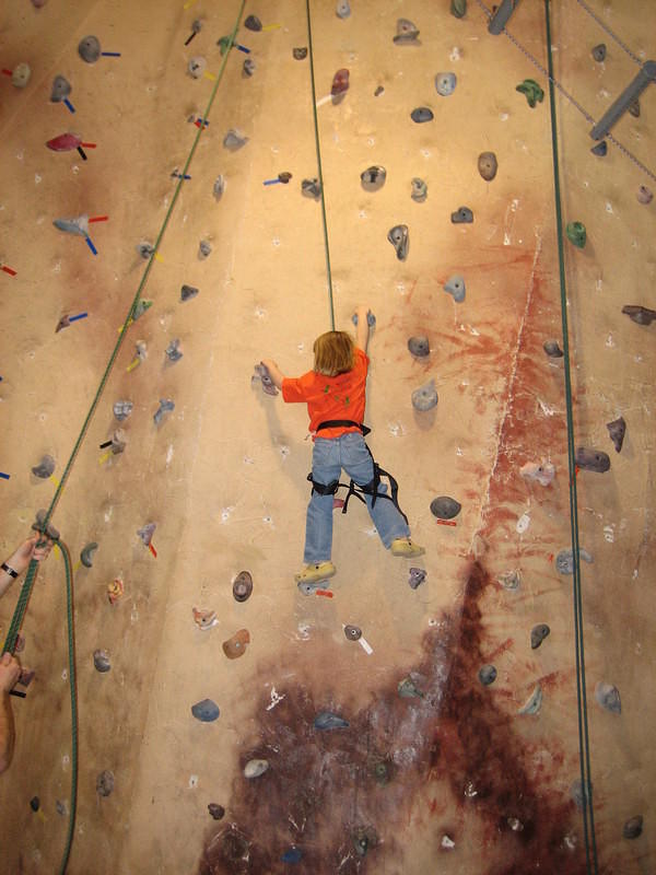 Rebecca loves to climb at the Mountain Shop