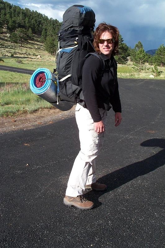 Me with my share of the gear, I had two sleeping bags too and everyone's food.