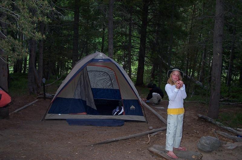  A very level site, surrounded by trees, but close to a meadow.  The dirt was soft enough the tent stakes went in easily