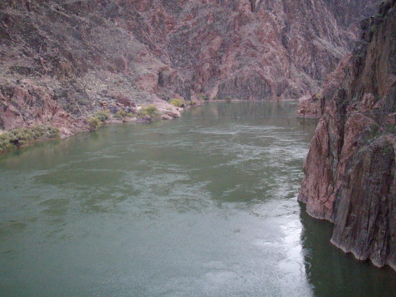 The river looking east from the bridge.