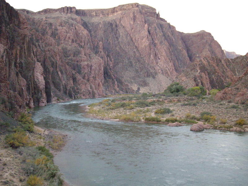 The river looking west from the bridge.