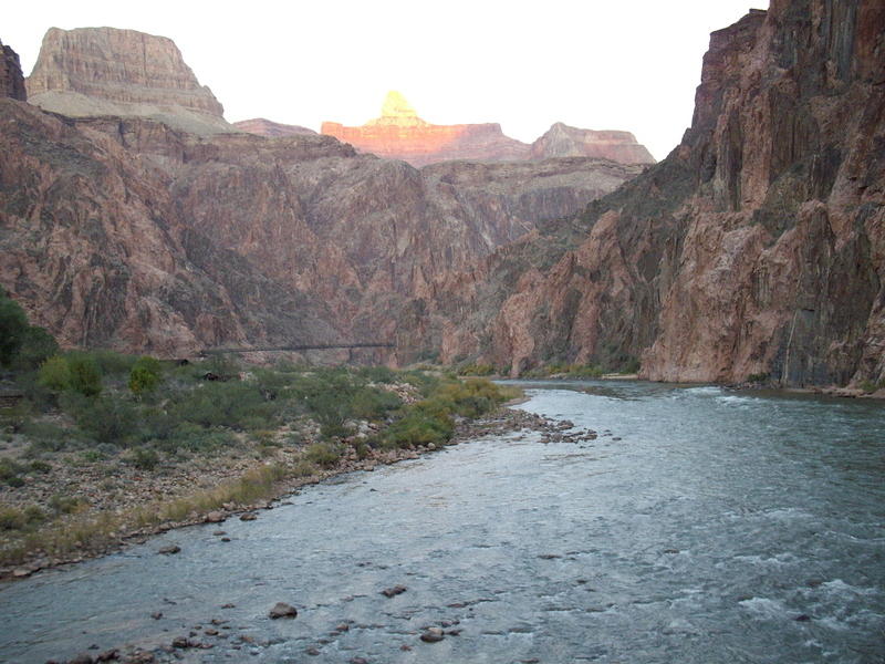 Crossing the river on the Bright Angel trail.