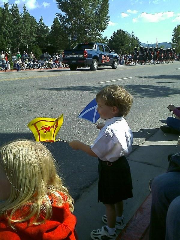 Very patriotic young spectator