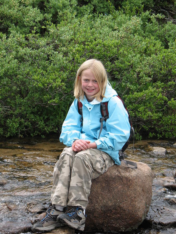 Hannah poses for me.   We hid in the bushes to ambush Alan, but he had already seen us.