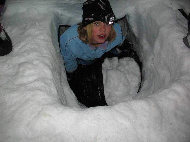 Hannah helps with the hole filling operation