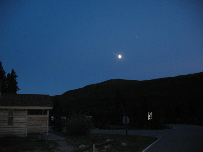 Privy shot for John-almost full moon at Mayqueen Campground