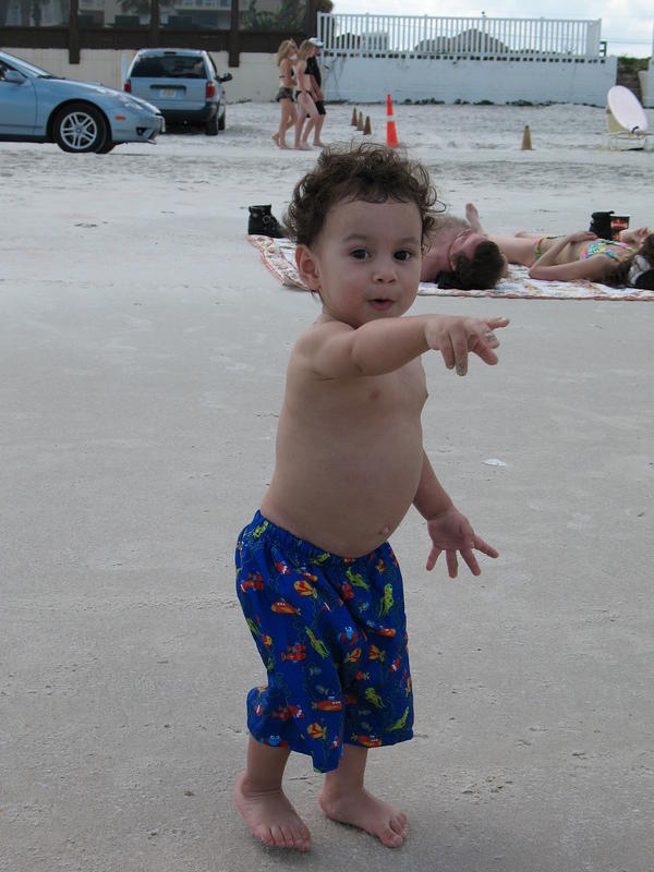 Benjamin mostly played in the sand