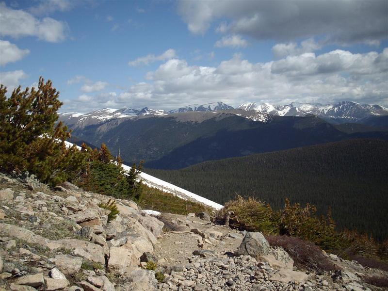 Finally above treeline!  Not too much snow here.