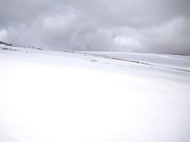 Lots of snow on the east side of Flattop.  It was in great condition and very easy going even in my Kilkenny XC2 flats.