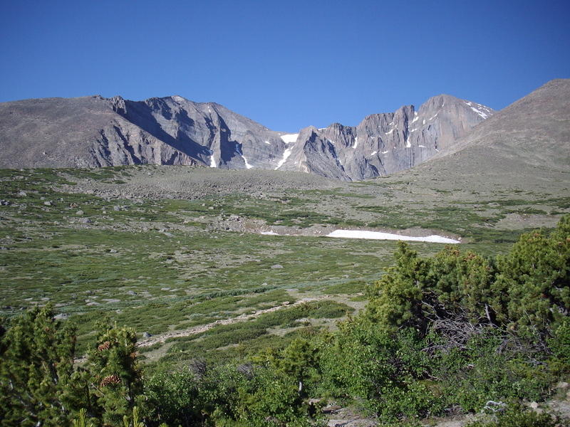 Meeker and Longs from a spot above the Jim's Grove trail