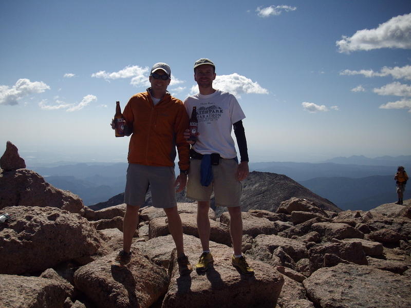 Enjoying some Fathead's brew on the summit!