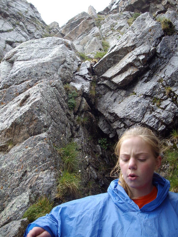 Elizabeth is quite a climber.  She went down the rock behind her with ease.