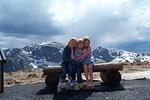 The girls freezing at the Forest Canyon Overlook.