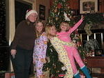 Jen and girls modeling new PJ's