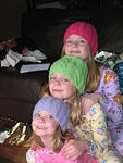 Jen knitted the girls hats-aren't they perfect?