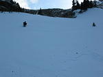 Glissading below Black Lake.