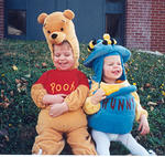 Eliz as Pooh and Hannah as Hunny