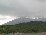 The summit hidden in clouds