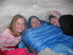 Eliz, Alan, and Hannah snuggled in