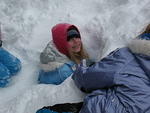 Elizabeth, the next AM, getting buried by Hannah