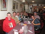 After race dinner L to R, Alan, Mike, Chris, Michael, Susan, Tressa, Kari, Andy and Eric