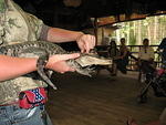 The guide showing us the gators ears