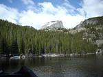 Hallet Peak from Bear Lake at the start of my run.