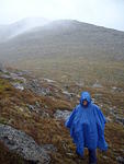 It started raining right before we got down to the saddle between Mummy and Hagues.