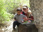 Eliz and Benjamin check out a cave